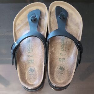 Papillio By Birkenstock Black and Tan Sandals Comfortable Everyday Wear